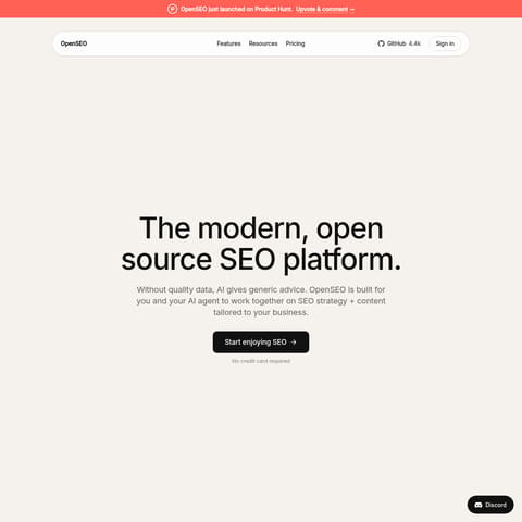OpenSEO product interface preview