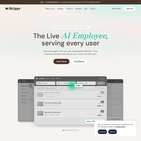 Skippr AI product interface preview