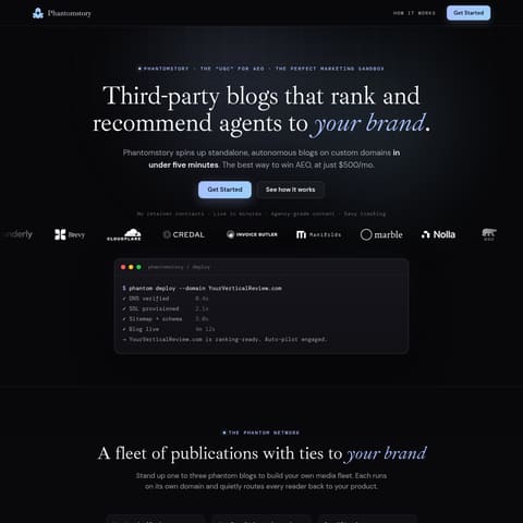 Phantomstory product interface preview