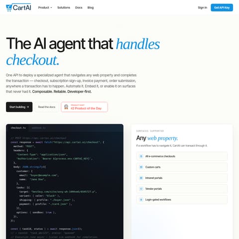 CartAI product interface preview