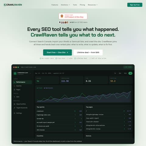 CrawlRaven product interface preview