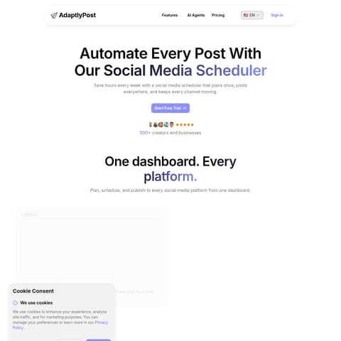 AdaptlyPost product interface preview