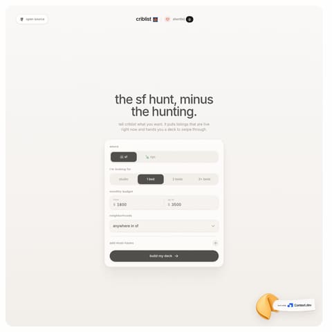 SF Apartment Finder product interface preview