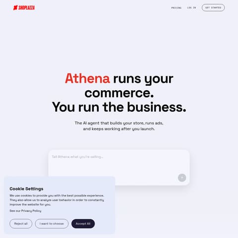 Athena by Shoplazza product interface preview
