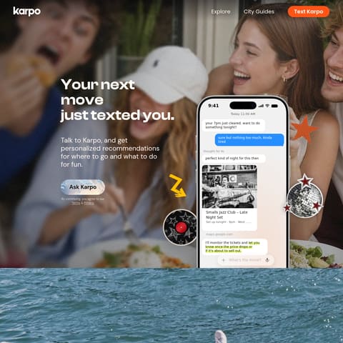 Karpo — a proactive AI assistant that lives in iMessage product interface preview