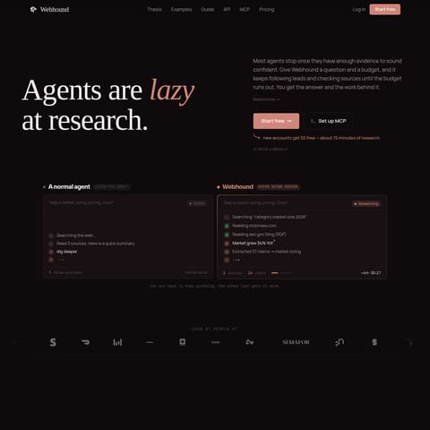 Webhound product interface preview