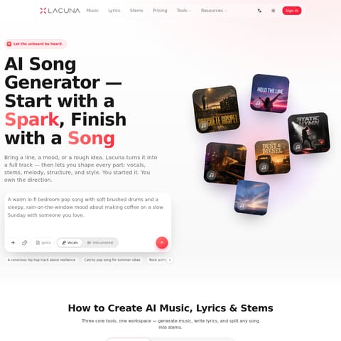 Lacuna product interface preview