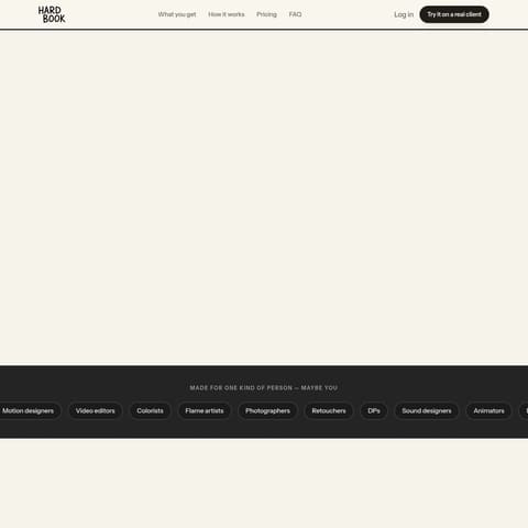 Hardbook product interface preview