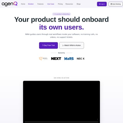 NINA product interface preview