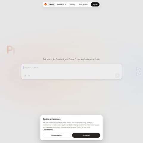 AdAnt AI product interface preview