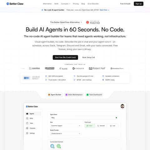 BetterClaw product interface preview