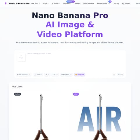 Nano Banana Pro product interface preview