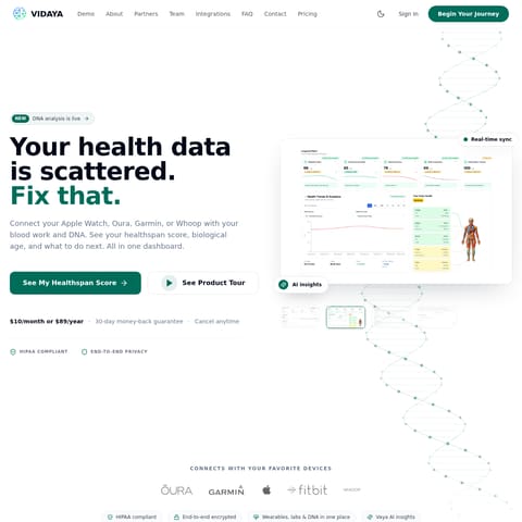 Vidaya product interface preview