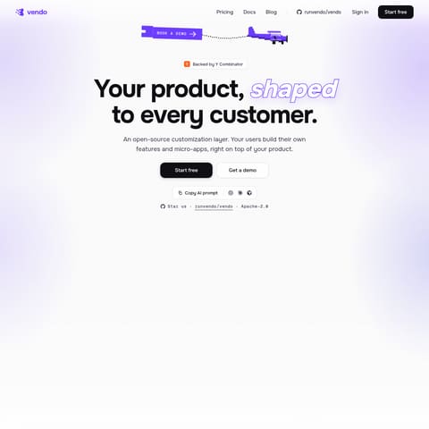 Vendo product interface preview