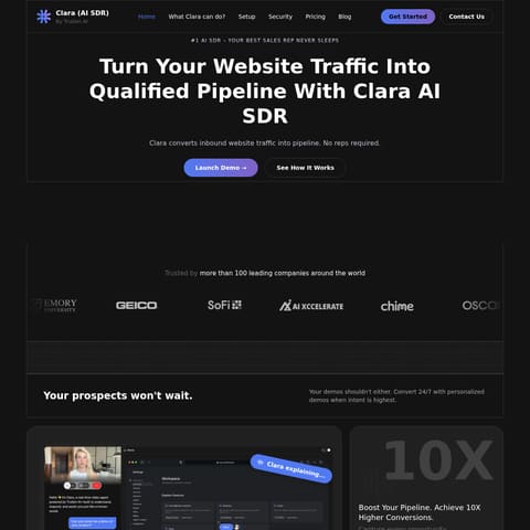 Clara AI SDR product interface preview