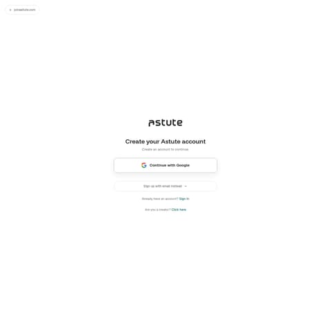 Astute product interface preview