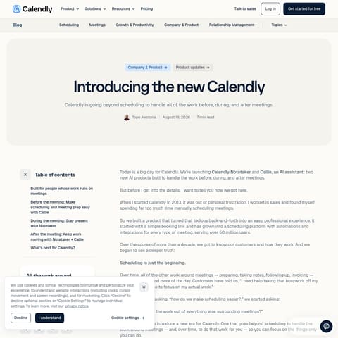 The New Calendly product interface preview