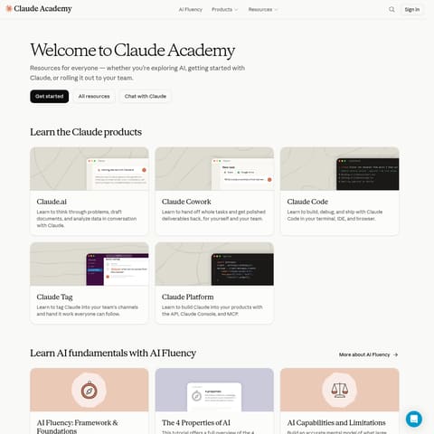 Claude Academy product interface preview