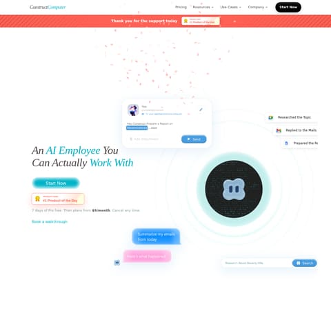 Construct Computer product interface preview
