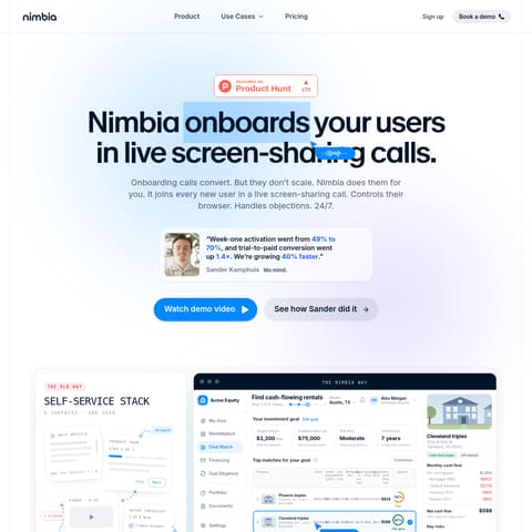 Nimbia product interface preview
