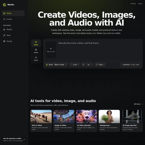 MixVio AI product interface preview