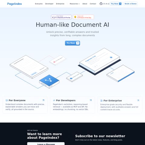PageIndex product interface preview