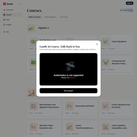 Gauth AI Course product interface preview