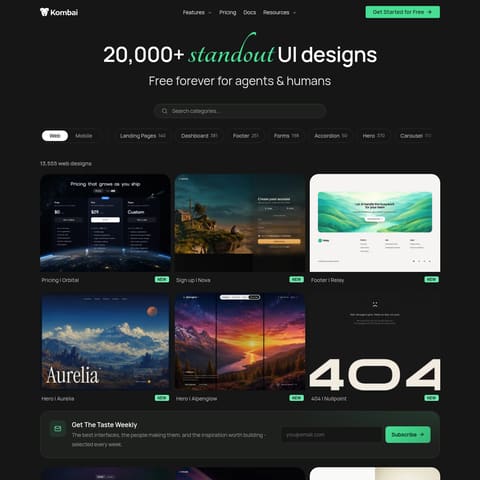 Kombai Gallery product interface preview