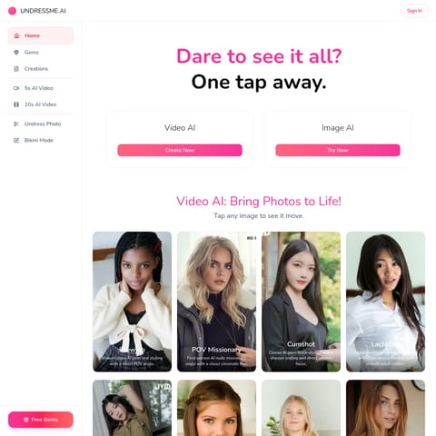 UndressMe AI product interface preview