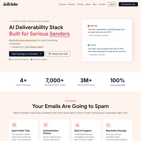 Hello Inbox product interface preview