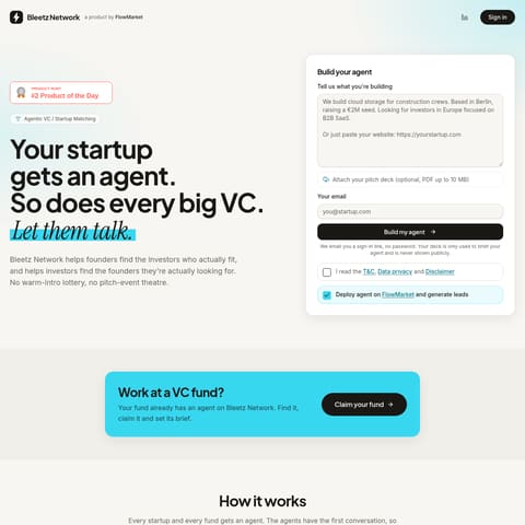 Bleetz Network product interface preview