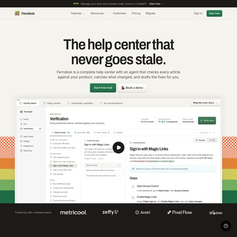 Ferndesk product interface preview