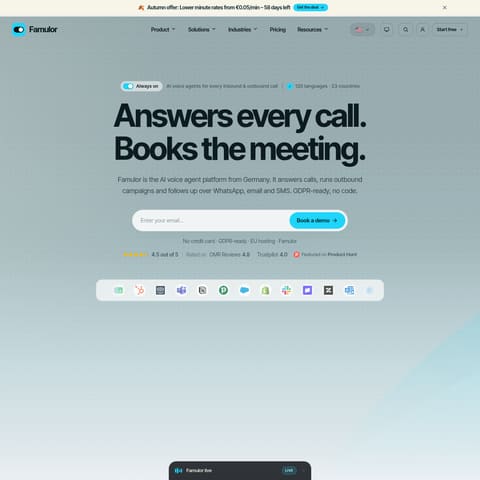 Famulor product interface preview
