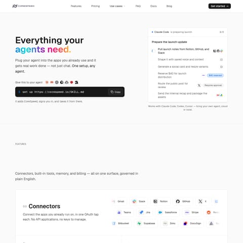CoreSpeed product interface preview