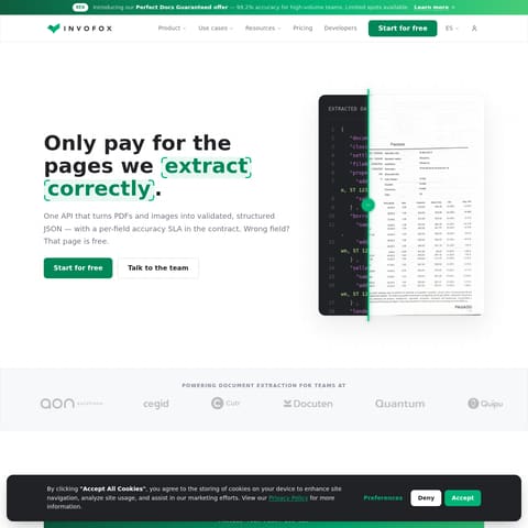 Invofox Self Serve product interface preview