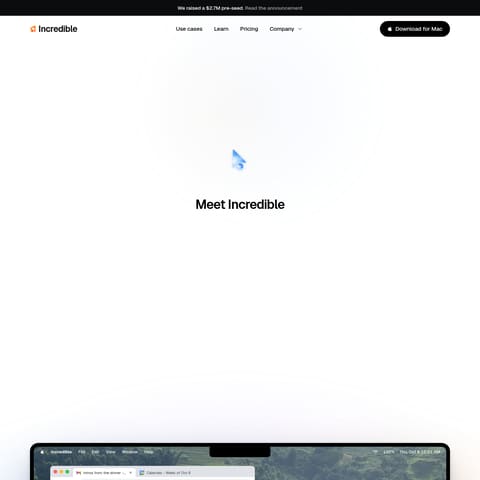 Incredible product interface preview