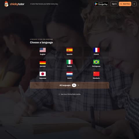 ChickyTutor product interface preview