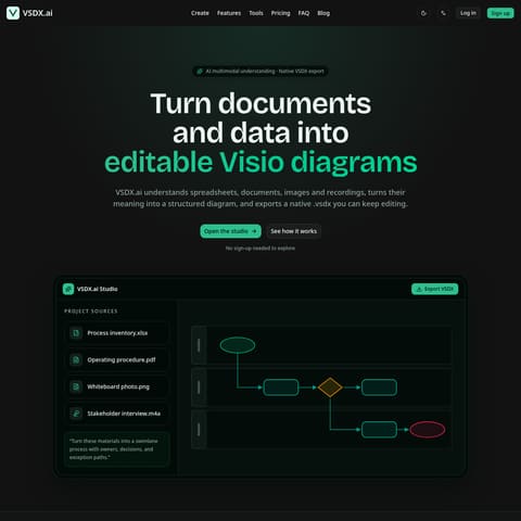 VSDX.ai product interface preview