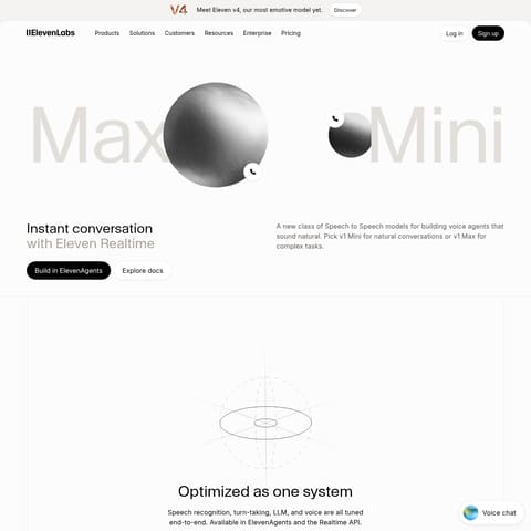 ElevenLabs Realtime product interface preview
