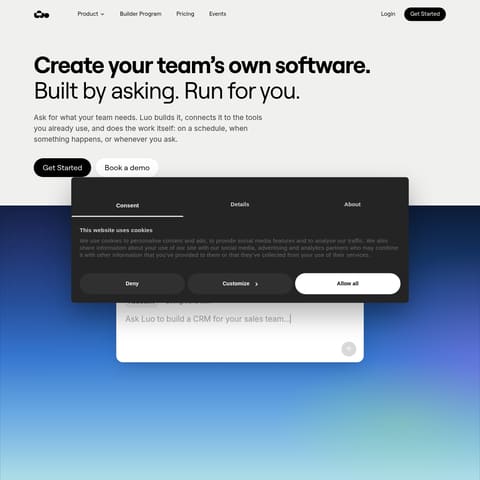 Luo product interface preview