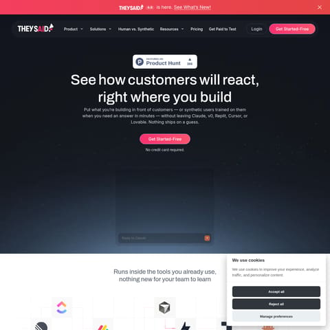 TheySaid 4.0 product interface preview