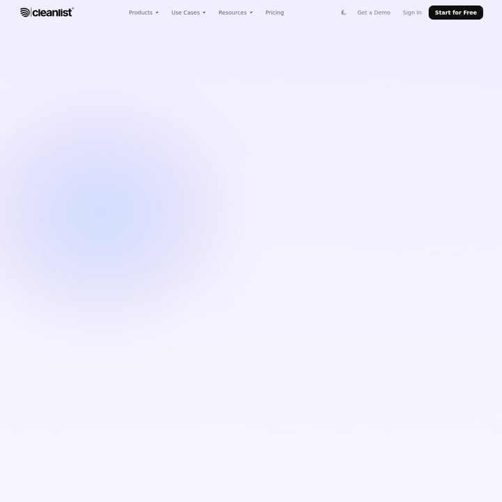 Cleanlist AI Verkoop en Marketing AI tool screenshot