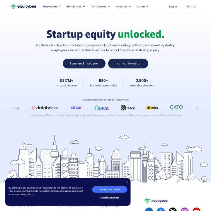Equitybee Benchmark Finance AI tool screenshot