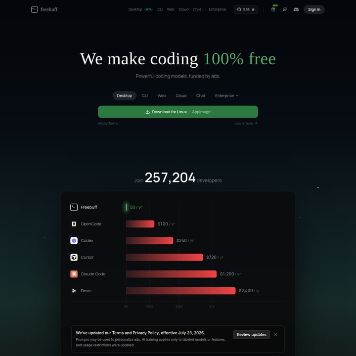 Freebuff Code & IT AI tool screenshot