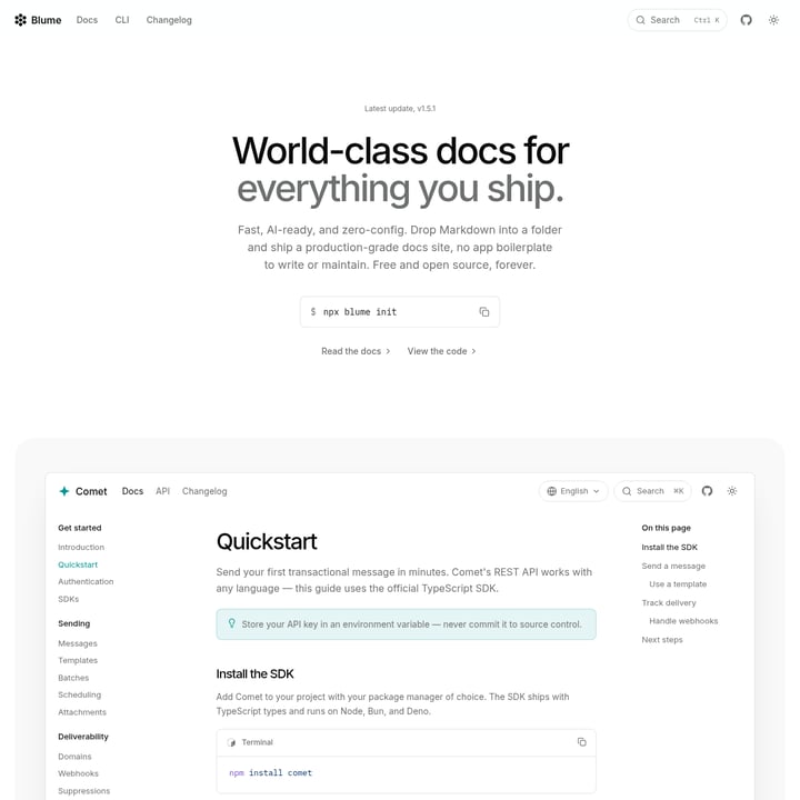 Blume Code & IT AI tool screenshot