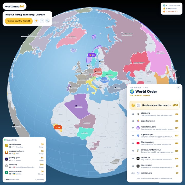 WorldMap.lol Fun AI tool screenshot