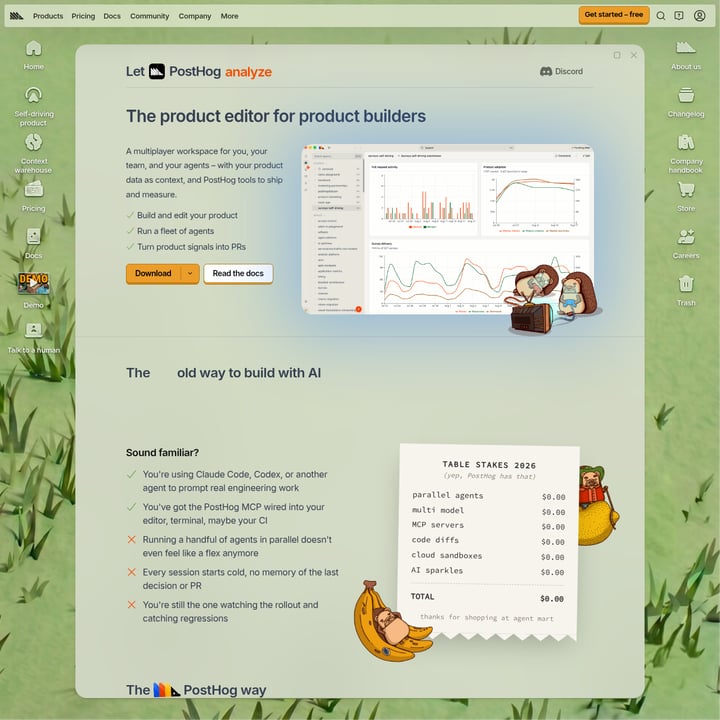 PostHog Desktop Code & IT AI tool screenshot