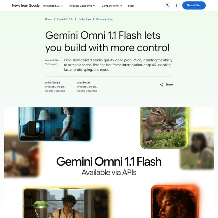 Gemini Omni 1.1 Flash Video AI tool screenshot