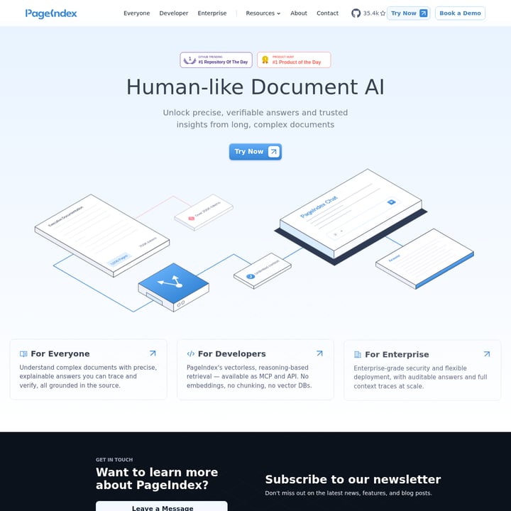 PageIndex Research Assistant AI tool screenshot