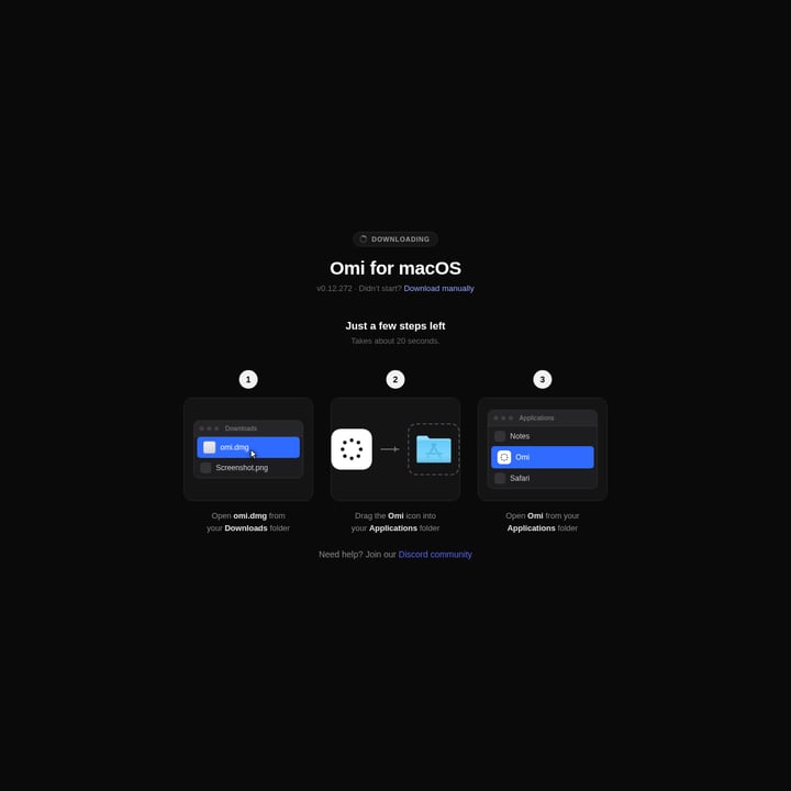 Omi Productivity AI tool screenshot